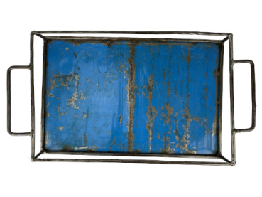 Preview: Upcycling Tablett aus recycelten Ölfässern | Größe M